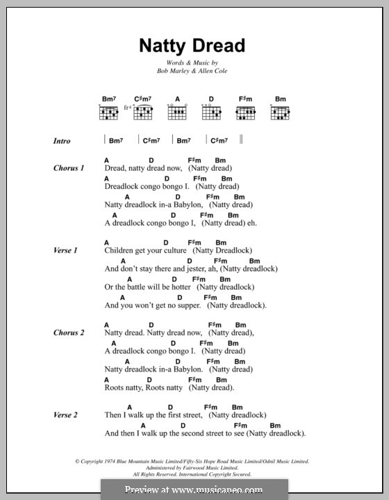 Natty Dread (Bob Marley): Letras e Acordes by Allen Cole, Rita Marley