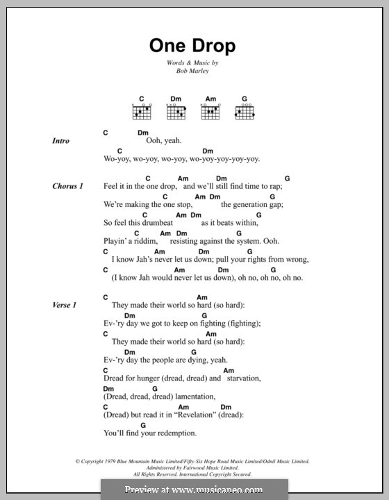 One Drop: Letras e Acordes by Bob Marley
