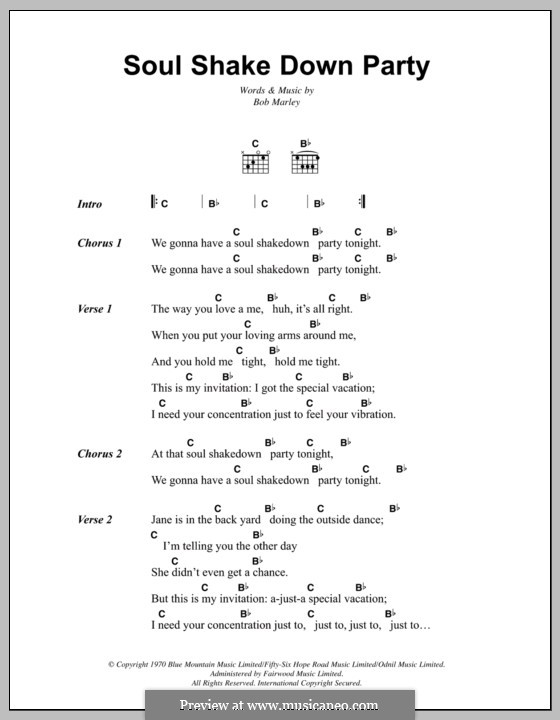 Soul Shakedown Party: Letras e Acordes by Bob Marley