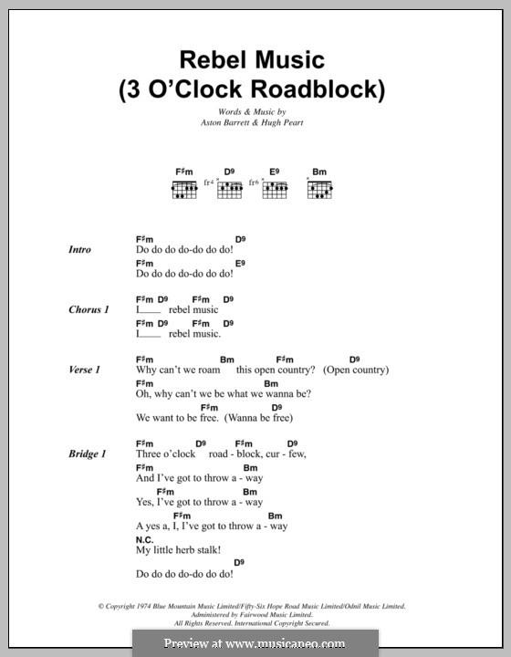 Rebel Music (3 O'Clock Roadblock): Letras e Acordes by Aston Barrett, Hugh Peart