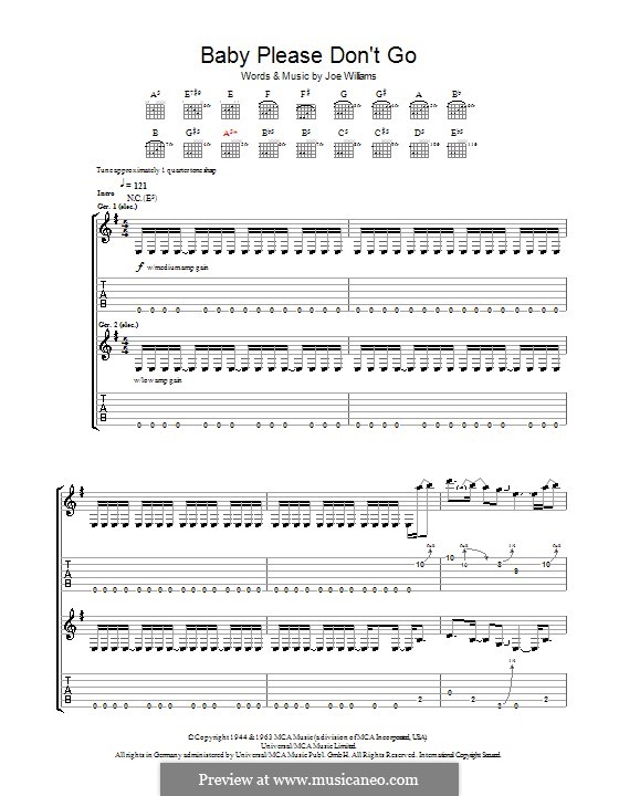 Baby, Please Don't Go (Them): Para guitarra com guia by Joseph Lee Williams