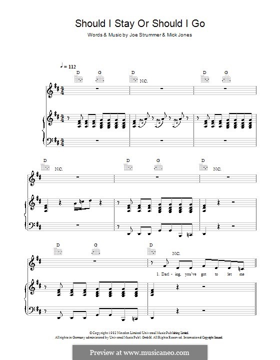 Should I Stay or Should I Go (The Clash) por J. Strummer, M. Jones em músicaNeo