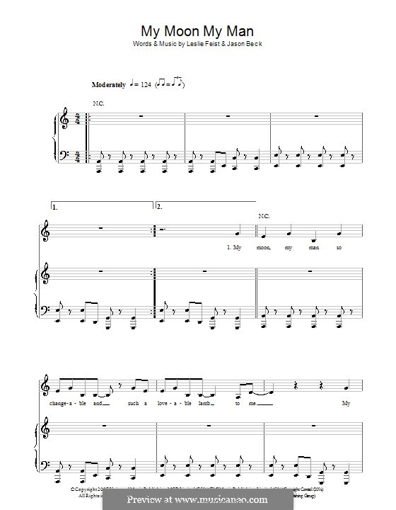 My Moon My Man (Feist): Para vocais e piano (ou Guitarra) by Jason Beck, Leslie Feist
