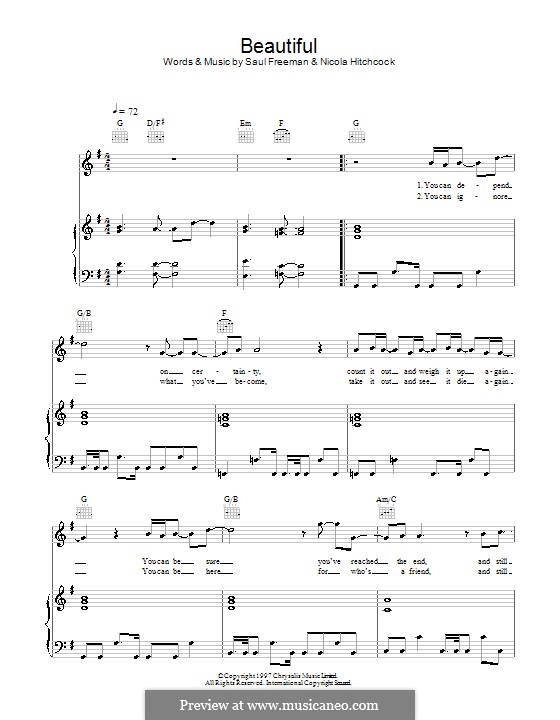 Beautiful (Mandalay): Para vocais e piano (ou Guitarra) by Nicola Hitchcock, Saul Freeman