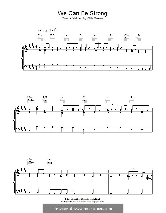 We Can Be Strong: Para vocais e piano (ou Guitarra) by Willy Mason