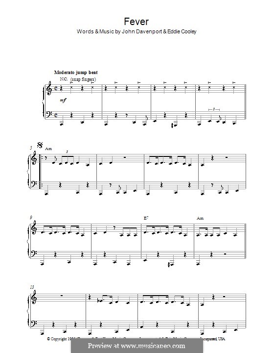 Fever: Para Piano by Eddie Cooley, John Davenport