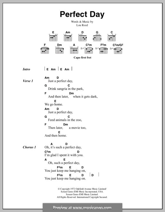 Perfect Day: Letras e Acordes by Lou Reed