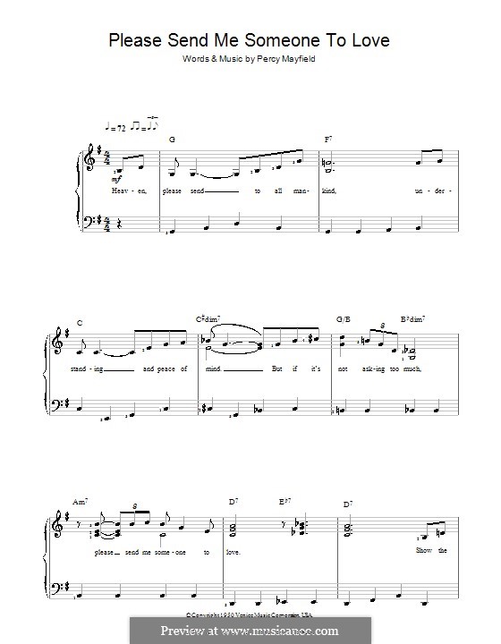 Please Send Me Someone to Love: Facil para o piano by Percy Mayfield