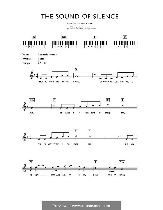 The Sound of Silence (Simon & Garfunkel): para teclado by Paul Simon
