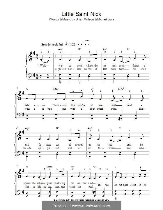 Little Saint Nick (The Beach Boys): Facil para o piano by Brian Wilson, Mike Love