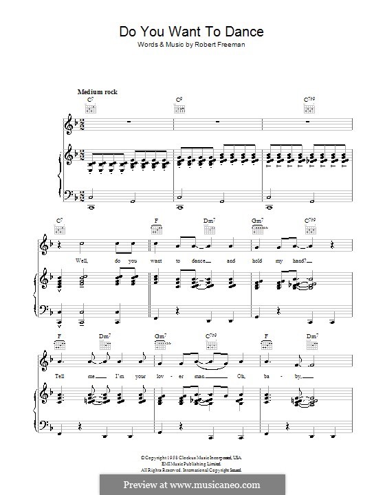 Do You Want To Dance? (The Beach Boys): Para vocais e piano (ou Guitarra) by Robert Freeman
