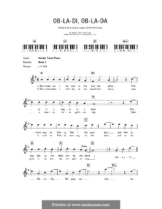 Ob-La-Di, Ob-La-Da (The Beatles) por J. Lennon, P. McCartney em músicaNeo