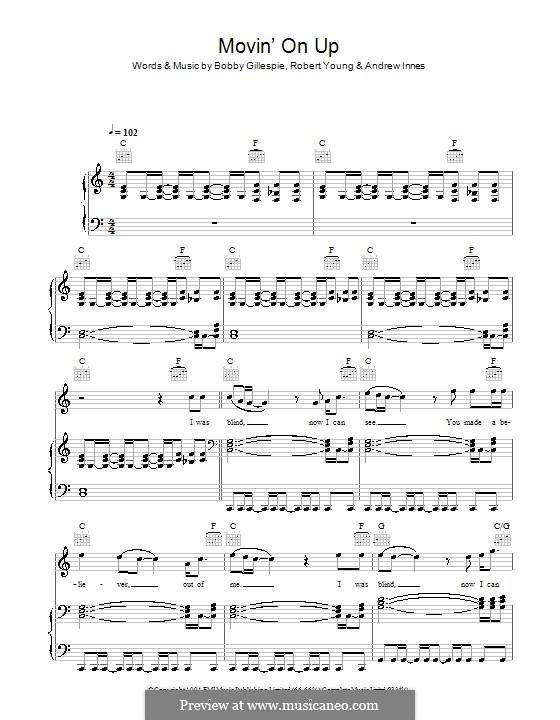 Movin' on Up (Primal Scream): Para vocais e piano (ou Guitarra) by Andrew Innes, Bobby Gillespie, Robert Young