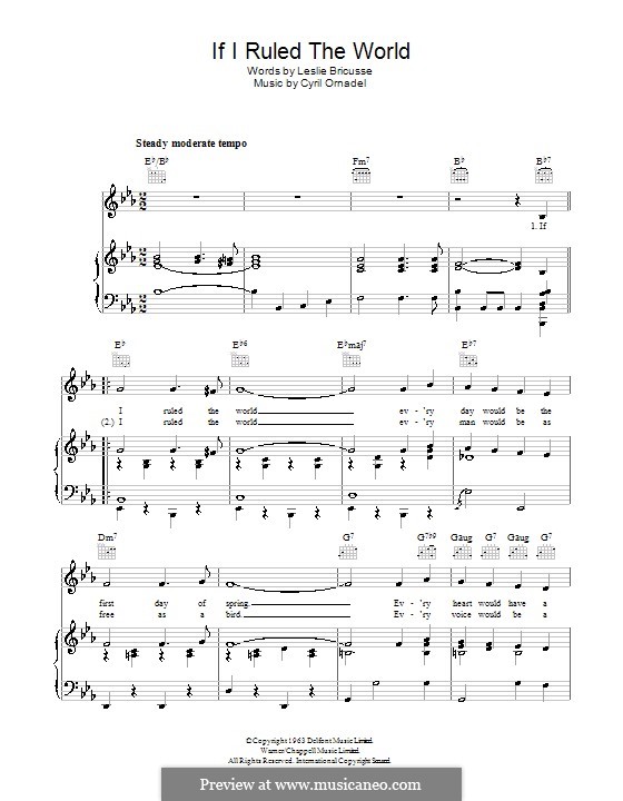 If I Ruled the World por C. Ornadel Partituras on músicaNeo