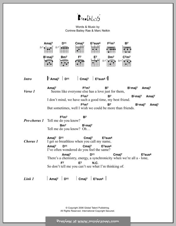 Breathless (Corinne Bailey Rae): Letras e Acordes by Marc Nelkin