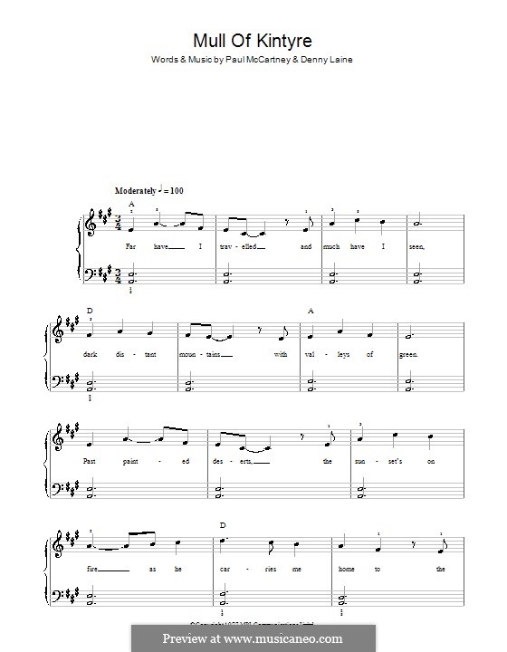 Mull of Kintyre (Wings): Facil para o piano by Denny Laine, Paul McCartney