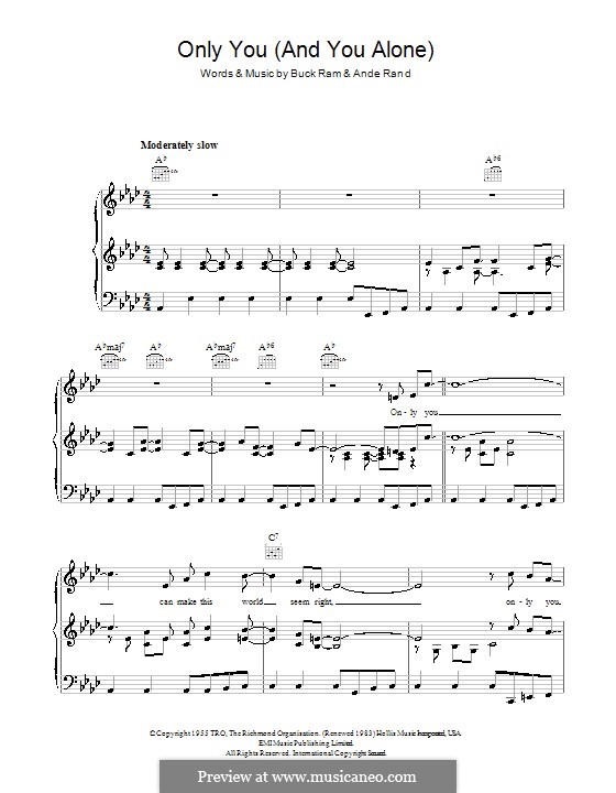 Only You (And You Alone) por A. Rand, B. Ram Partituras on músicaNeo