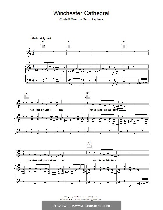 Winchester Cathedral (The New Vaudeville Band): Para vocais e piano (ou Guitarra) by Geoff Stephens