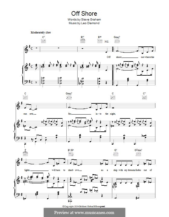 Off Shore: Para vocais e piano (ou Guitarra) by Leo Diamond