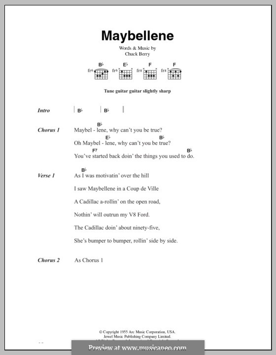 Maybellene: Letras e Acordes by Chuck Berry