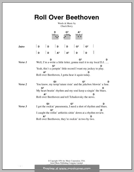 Roll Over Beethoven: Letras e Acordes by Chuck Berry