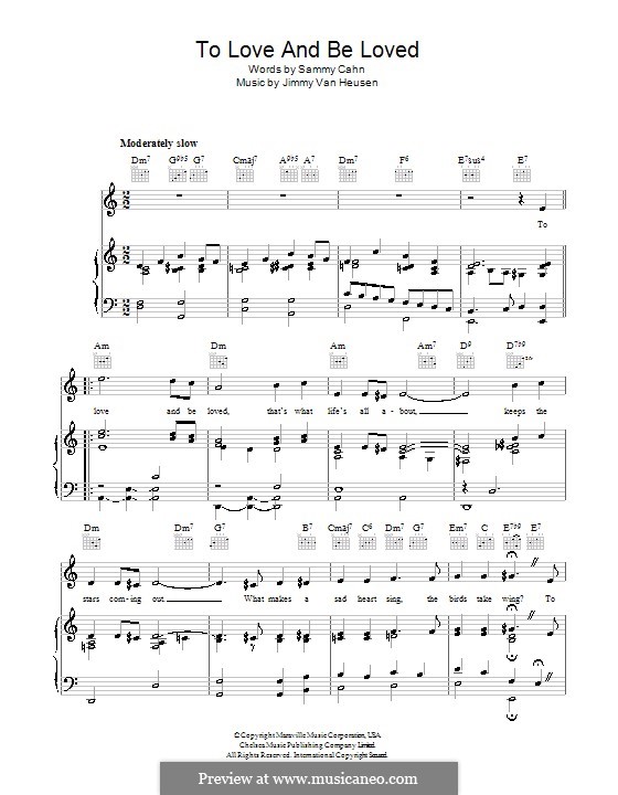 To Love and Be Loved (Frank Sinatra): Para vocais e piano (ou Guitarra) by Jimmy Van Heusen