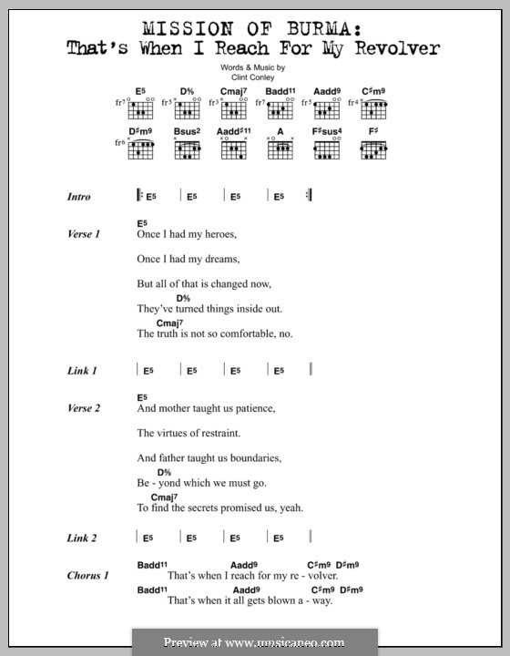 That's When I Reach for My Revolver (Mission of Burma): Letras e Acordes by Clint Conley