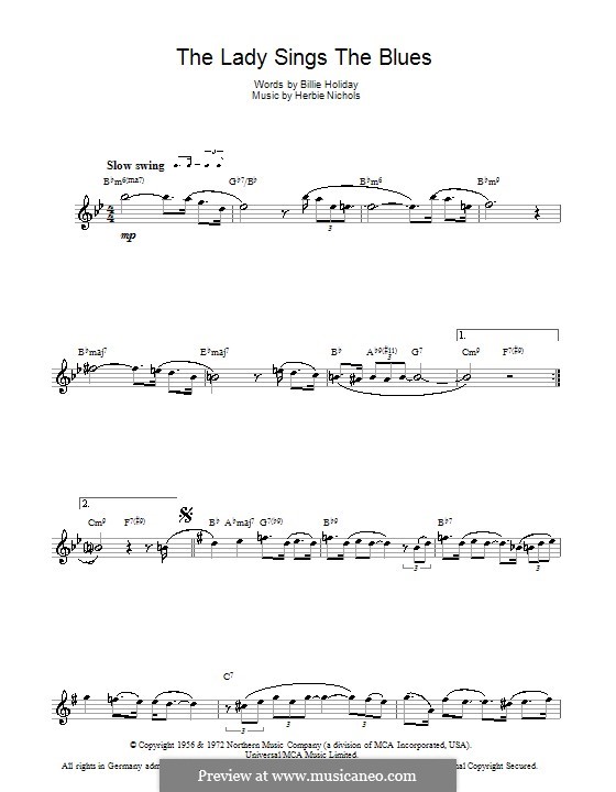 The Lady Sings the Blues (Billie Holiday): para saxofone by Herbie Nichols