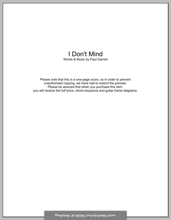 I Don't Mind (The Kooks): Letras e Acordes by Paul Garred
