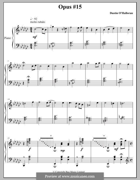 Opus 15: Para Piano by Dustin O'Halloran