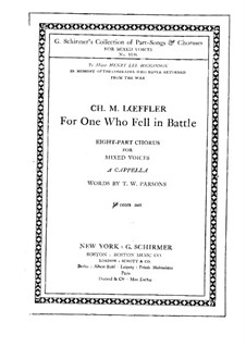 For One who Fell in Battle: For One who Fell in Battle by Charles Martin Loeffler