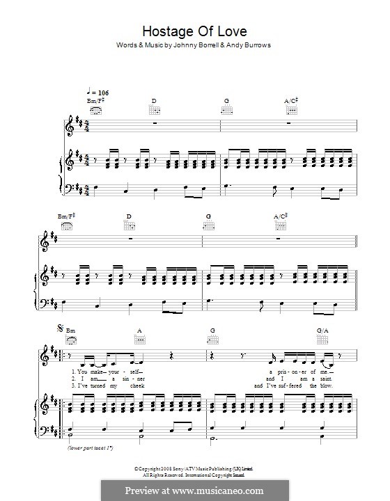 Hostage of Love (Razorlight): Para vocais e piano (ou Guitarra) by Andy Burrows, Johnny Borrell