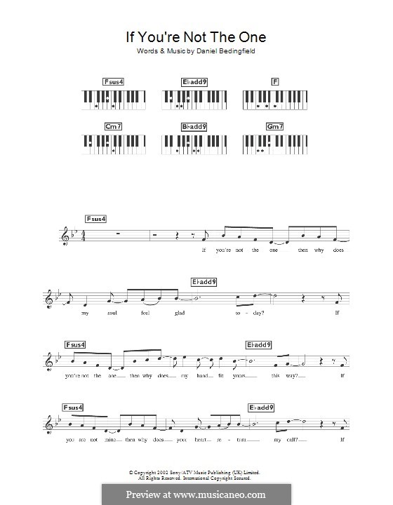 If You're Not The One: para teclado by Daniel Bedingfield
