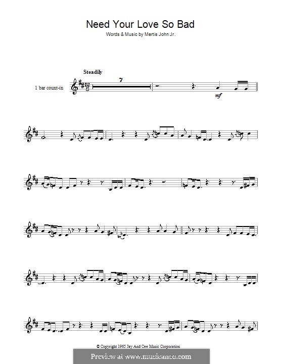 Need Your Love So Bad (Fleetwood Mac): para trompeta by Mertis John Jr.