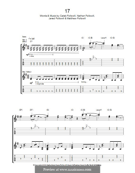 17 (Kings of Leon): Para guitarra com guia by Anthony Caleb Followill, Jared Followill, Matthew Followill, Nathan Followill