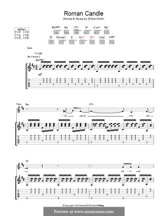Roman Candle: Para guitarra com guia by Elliott Smith