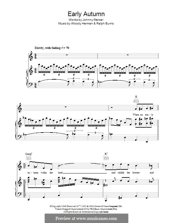 Early Autumn: para voz e piano ou guitarra (Ella Fitzgerald) by Ralph Burns, Woody Herman