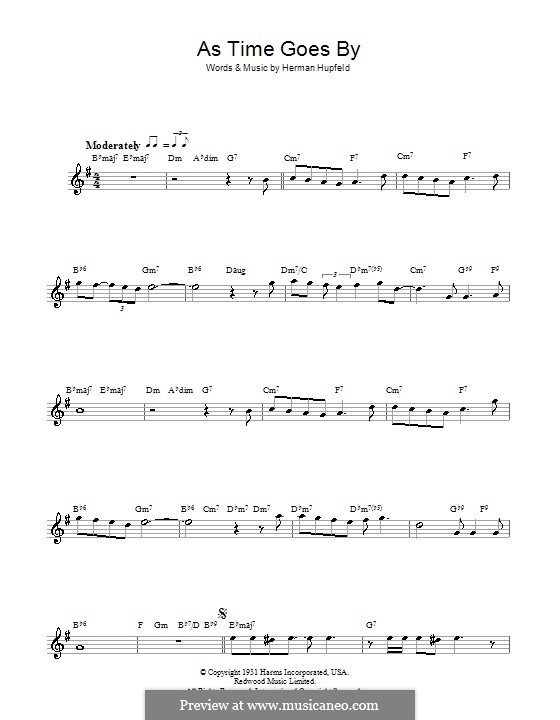 As Time Goes By: para saxofone by Herman Hupfeld