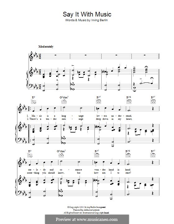 Say It with Music: Para vocais e piano (ou Guitarra) by Irving Berlin