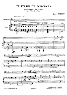 Don Quichotte: Tristesse de Dulcinée, for cello and piano by Jules Massenet