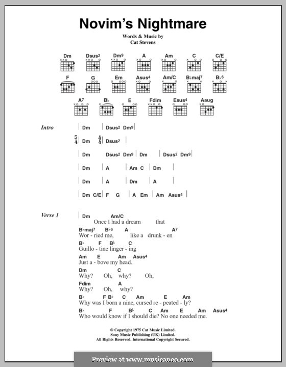 Novim's Nightmare: Letras e Acordes by Cat Stevens