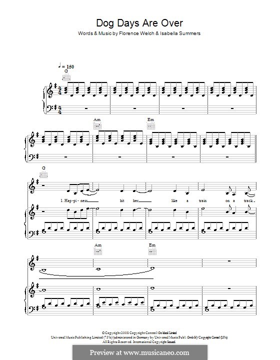 Dog Days are Over por F. Welch, I. Summers Partituras on músicaNeo