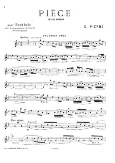 Piece for Oboe and Piano: Piece for Oboe and Piano by Gabriel Pierné