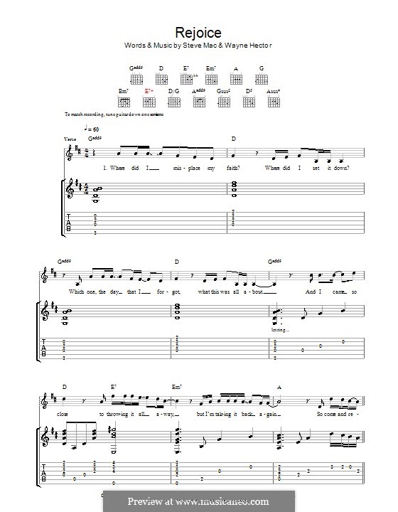 Rejoice: melodía,letras e acordes by Steve Mac, Wayne Anthony Hector