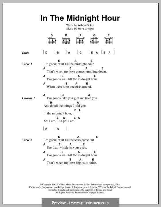 In the Midnight Hour: Letras e Acordes by Steve Cropper, Wilson Pickett