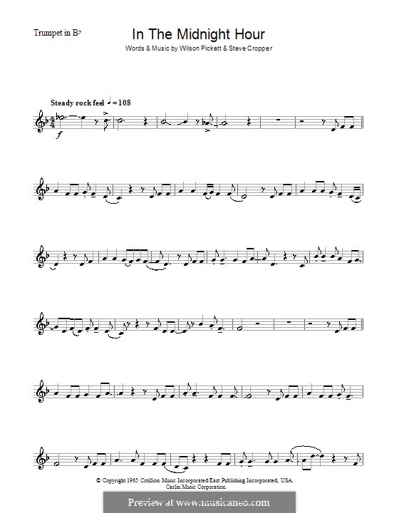 In the Midnight Hour: para trompeta by Steve Cropper, Wilson Pickett