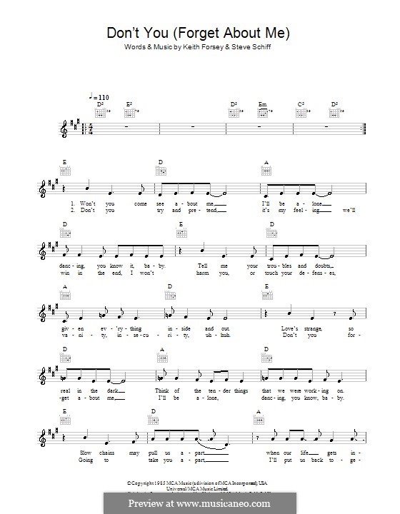 Don't You About Me) por K. Forsey, S. Schiff em músicaNeo