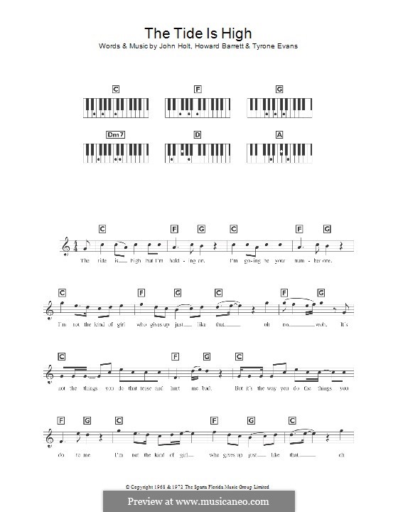 The Tide is High (Blondie): para teclado by Howard Barrett, John Holt, Tyrone Evans