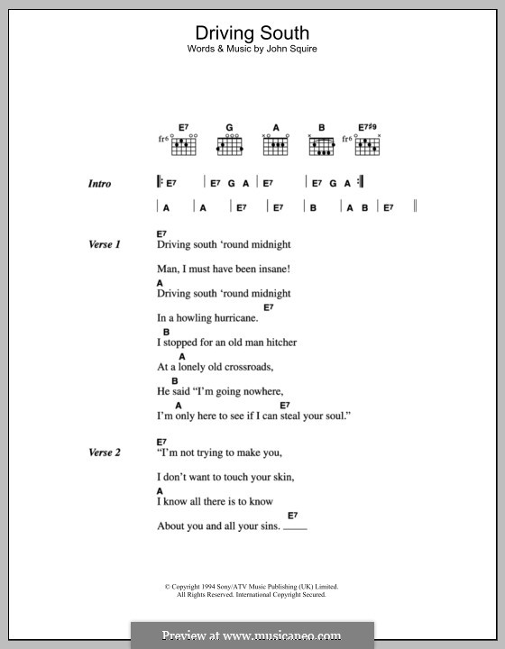 Driving South (The Stone Roses): Letras e Acordes by John Squire