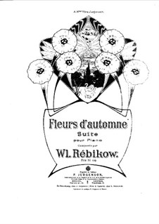 Fleurs d'Automne. Suite: Para Piano by Vladimir Ivanovich Rebikov